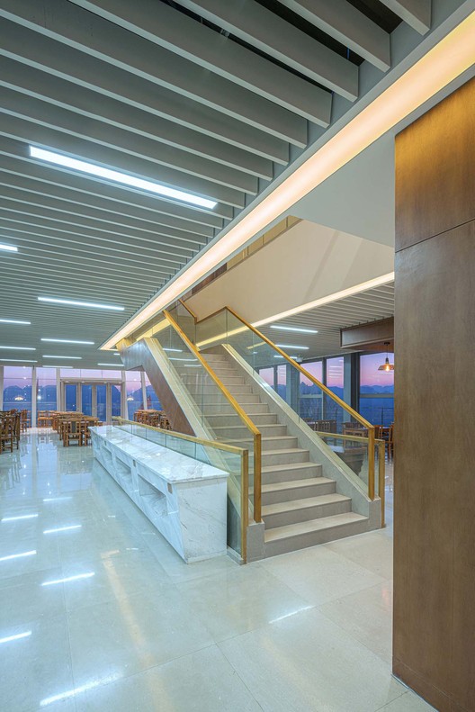 Restaurant on the Cliff / Skyland Architecture - Interior Photography, Stairs, Handrail