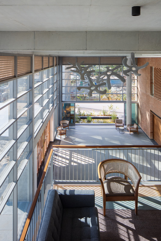 Bangalore International Centre / Hundredhands - Interior Photography, Glass, Chair, Balcony