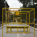 The Yellow Pavilion / Architecture for Humans - Exterior Photography, Temporary Installations, Fence, Facade, Bench