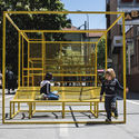 The Yellow Pavilion / Architecture for Humans - Exterior Photography, Temporary Installations, Bench