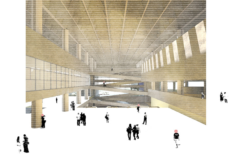 Vilanova Artigas数字拼贴画，以柔和色调展现二维博物馆| ArchDaily