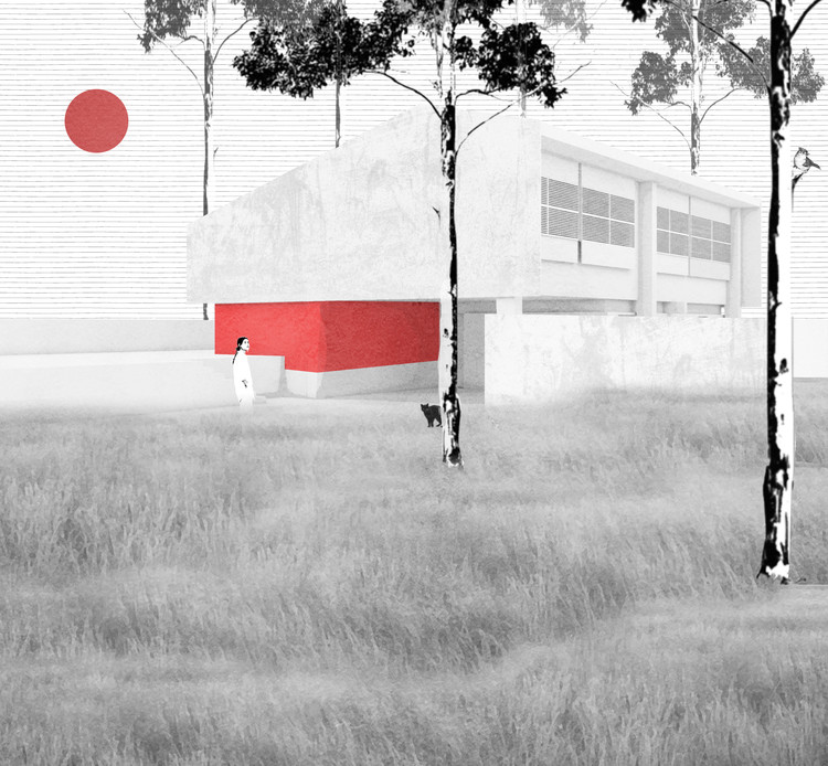 Vilanova Artigas数字拼贴画，以柔和色调展现二维博物馆| ArchDaily