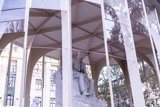Art Shield Statue Conservation Pavilion / Hello Wood - Interior Photography, Arch, Column