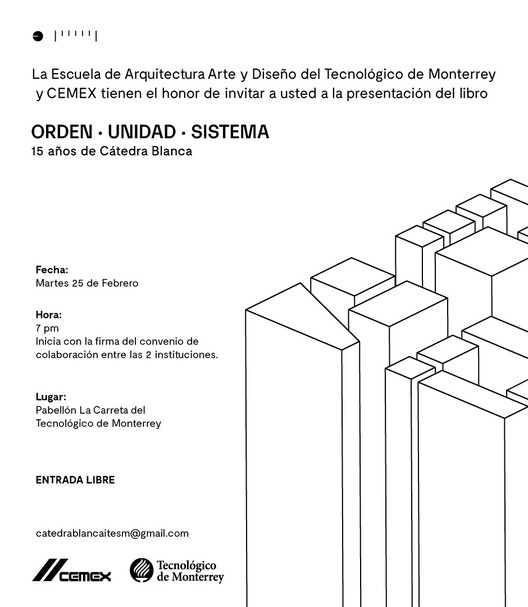 Apresentação do livro Orden Unidad Sistema da Cátedra Blanca-CEMEX - Mais Imagens