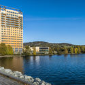 Mjøstårnet The Tower of Lake Mjøsa / Voll Arkitekter - Exterior Photography, Waterfront, Cityscape