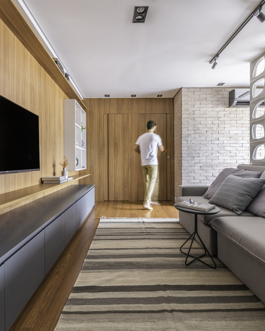 Cobogó Apartment / Pietro Terlizzi Arquitetura - Interior Photography, Living Room, Wood