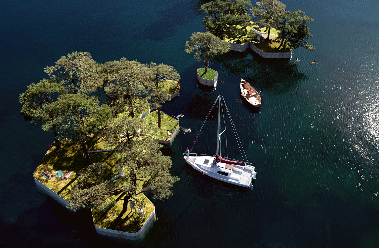 Islas flotantes en el puerto de Copenhagen, diseño flexible resistente al clima - Imagen 5 de 7