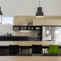 Les Éditions Passe-Temps Offices / Quinzhee Architecture - Interior Photography, Kitchen, Countertop, Table, Chair, Sink
