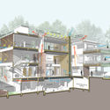 29. Axonometric - The Hovering Gardens House: Biệt thự hiện đại chữ U với s&acirc;n vườn ở giữa