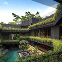 14. The house interior is a sanctuary for nature and living spaces integrated into the existing terrain. - Cornwall Gardens House : Một thi&ecirc;n đường nhiệt đới m&aacute;t mẻ cho gia đ&igrave;nh