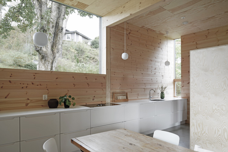 House in Bergen / Kvalbein Korsøen Arkitektur - Interior Photography, Kitchen, Windows, Sink, Countertop, Bathroom, Beam