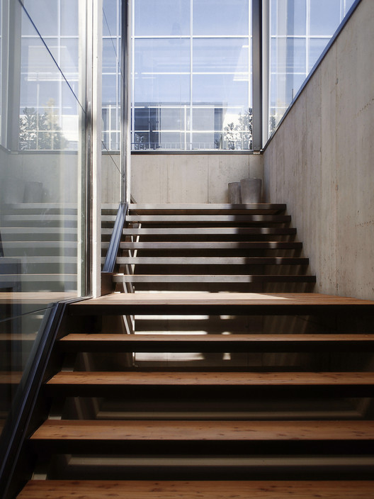 Green Village Garden Center / Studio Bressan - Interior Photography, Stairs, Glass, Handrail