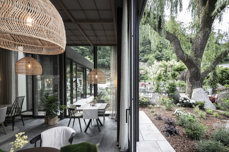 Apfelhotel Torgglerhof / noa* network of architecture - Interior Photography, Dining room, Table, Chair, Patio