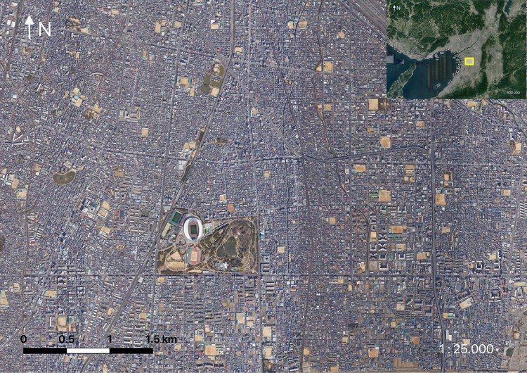 Foto de satélite de região de Keihanshin. Fonte: Google Maps