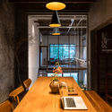 Adiuvat Coffee Roaster Quinhon / A+H architect - Interior Photography, Coffee Shop Interiors, Kitchen, Table, Chair, Lighting