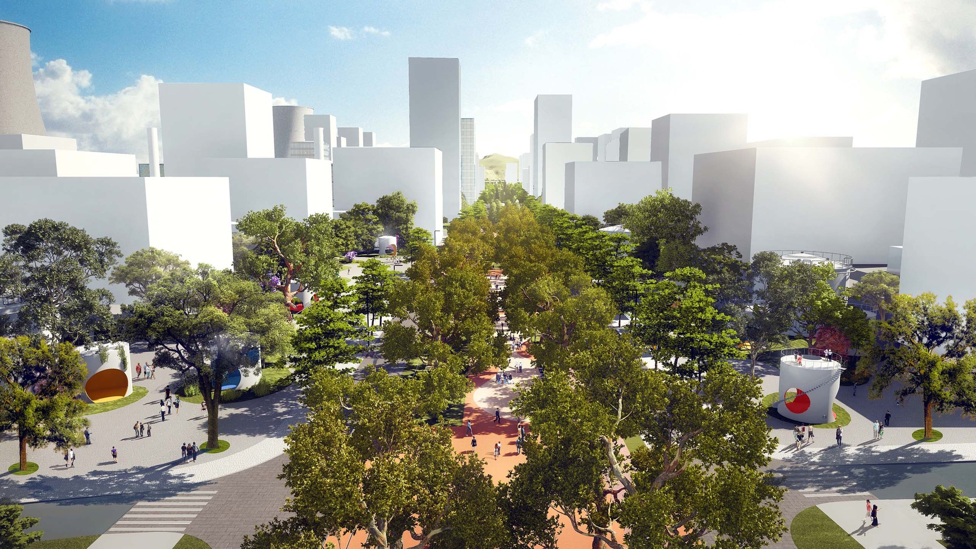 十里山水间'，朱小地工作室'杭州大城北中央景观大道'方案| ArchDaily