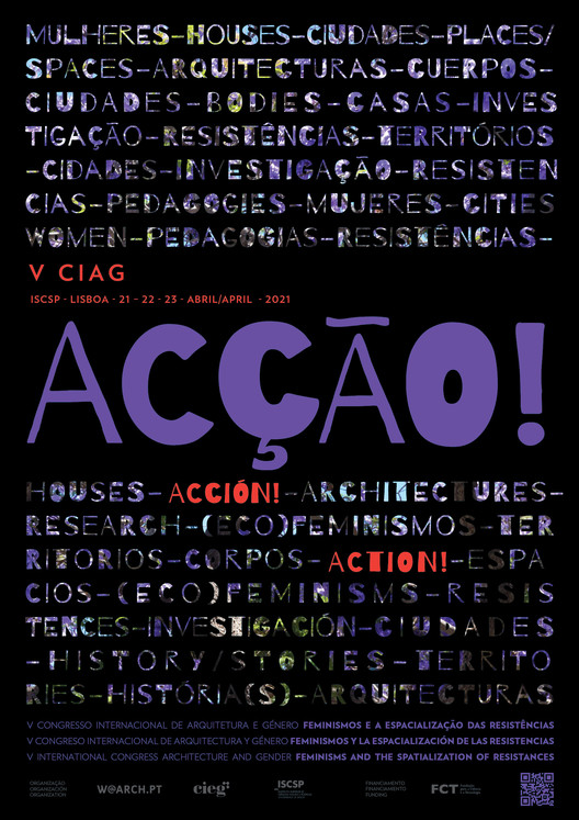 Chamada de propostas: V Congresso Internacional Arquitectura e Género | ACÇÃO, Cartaz VCIAG: ACÇÃO! (Margarida Ornelas)
