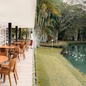 Salão de Festas sobre o lago / LIVRE arquitetura - Fotografia de Exterior, Mesa, Cadeira