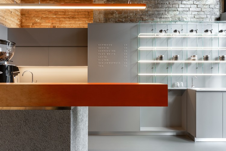 BWTC (Best Way To Cup) Coffee Shop / AKZ Architectura - Interior Photography, Countertop, Shelving