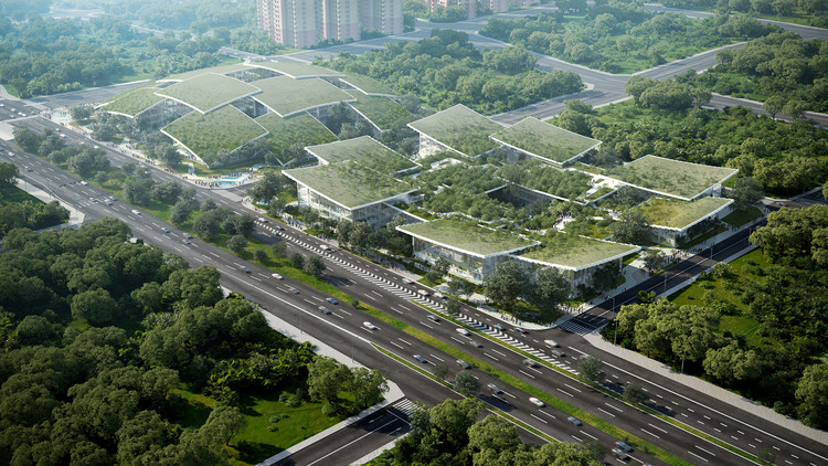 BIG diseña AI CITY, un campus de innovación que albergará la sede de una empresa tecnológica en Chongqing, China - Más Imágenes