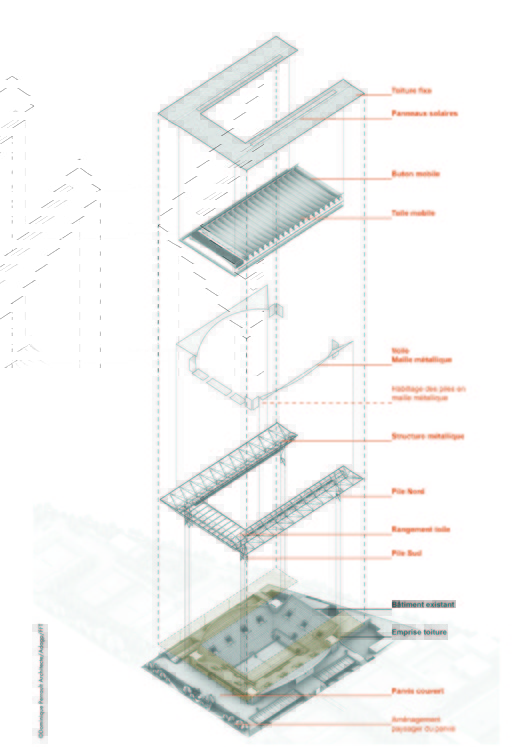 Dominique Perrault Wins Competition to Design the New Roof on Suzanne Lenglen Tennis Court - Image 10 of 13