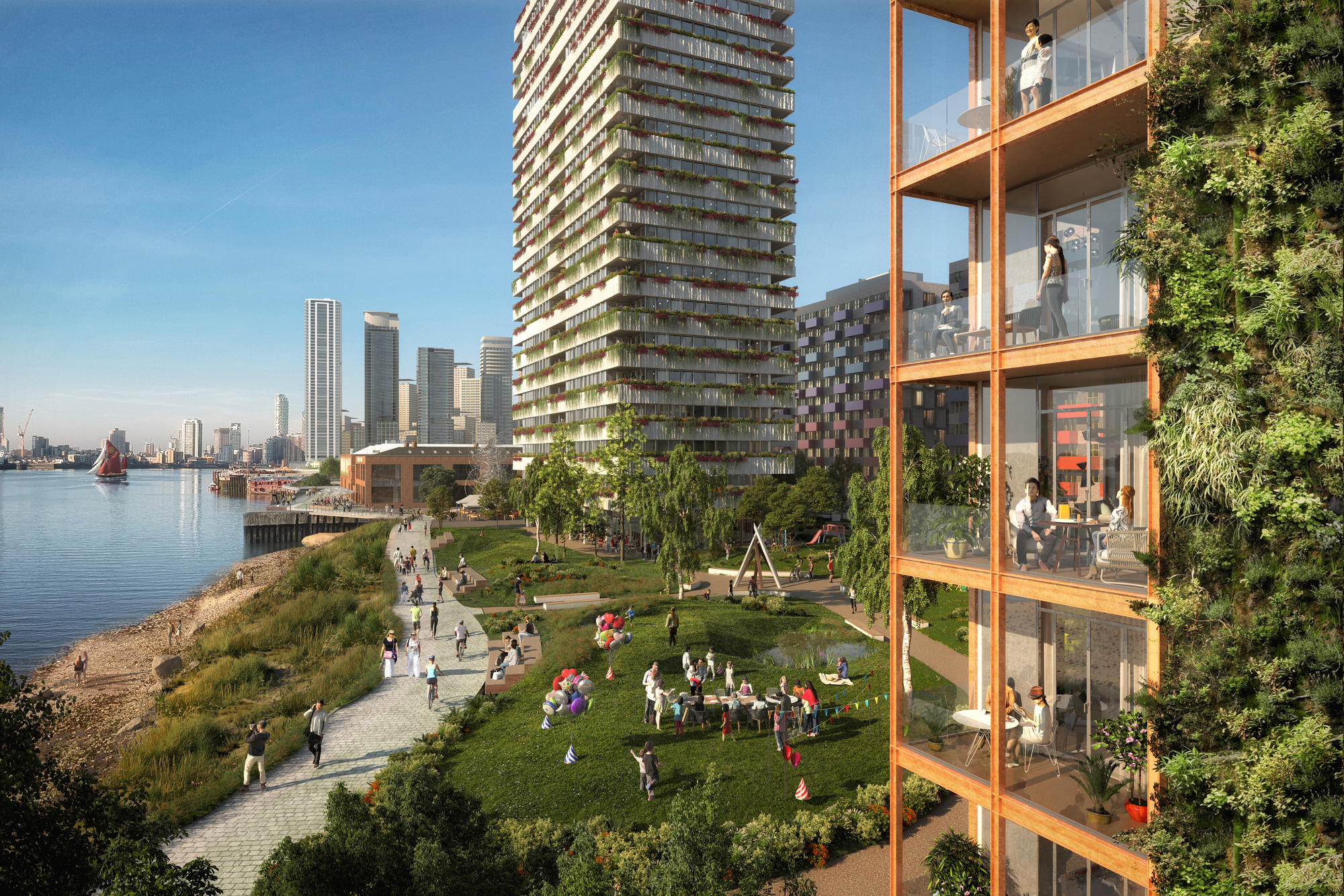 Gallery of U+I Reveals New Images of OMADesigned Morden Wharf, a Mixed