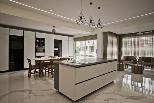 Mangalam Minimal House / JGP Consultants Mangalam Minimal House / JGP Consultants - Interior Photography, Kitchen, Table, Countertop, Chair