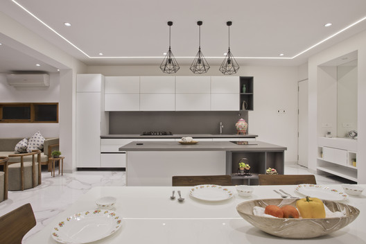 Mangalam Minimal House / JGP Consultants Mangalam Minimal House / JGP Consultants - Interior Photography, Kitchen, Countertop, Table, Chair