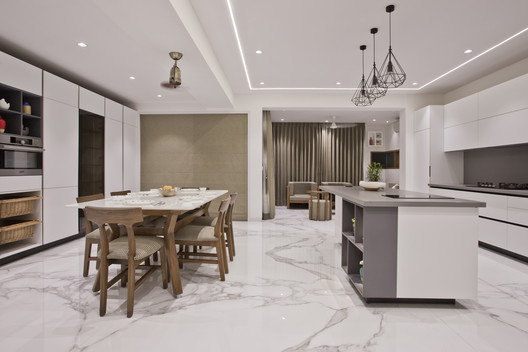 Mangalam Minimal House / JGP Consultants Mangalam Minimal House / JGP Consultants - Interior Photography, Table, Chair, Lighting, Countertop