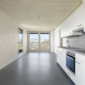 Skaio Wooden Apartment Building  / Kaden + Lager - Interior Photography, Kitchen, Countertop, Sink, Chair