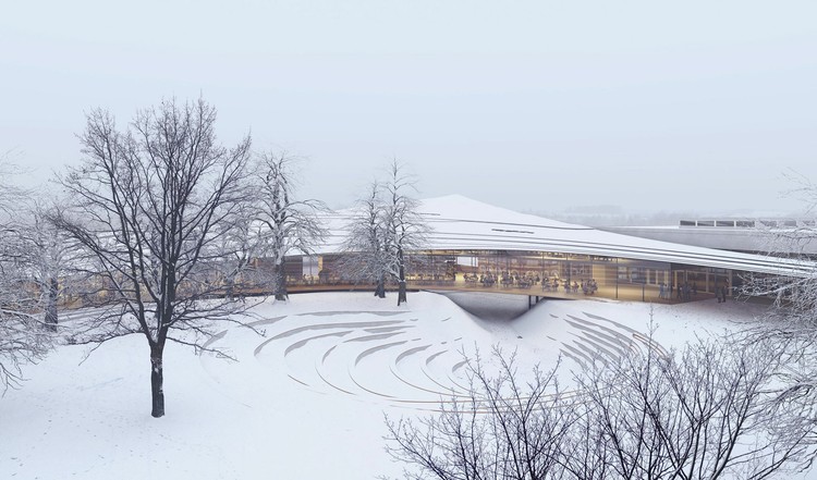 Kengo Kuma Designs Sweeping Timber Library in Norway - Image 6 of 20