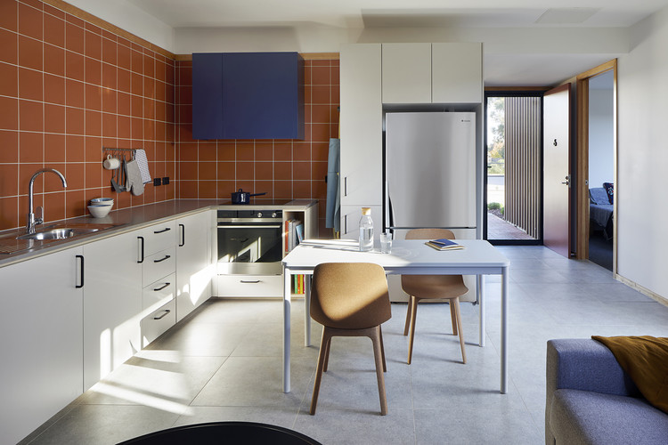 Wayss Youth Transition Hub / BENT Architecture - Interior Photography, Kitchen, Sink, Countertop, Table, Chair