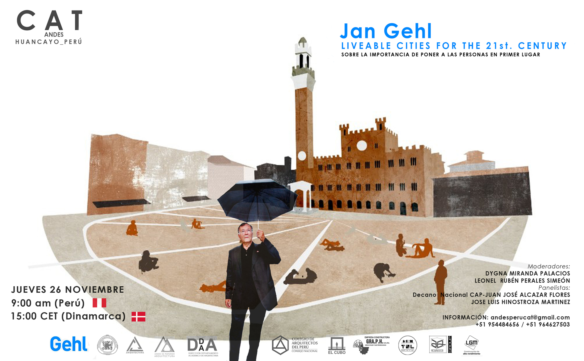 Ciclo de conferencias CAT ANDES en Perú: Jan Gehl sobre las ciudades