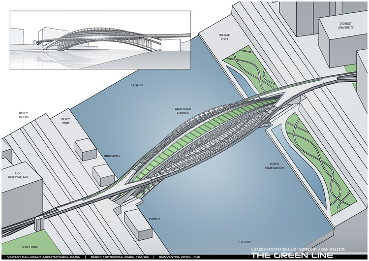 Vincent Callebaut Architectures Imagines a Garden Footbridge Above the Seine River, in Paris, France - Image 12 of 15