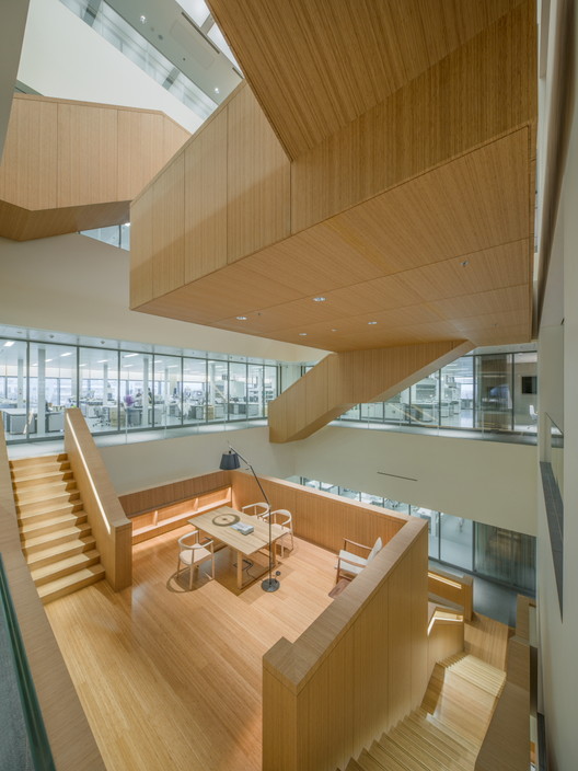 Masterplan and the Laboratory Building, Novartis Shanghai Campus / Atelier FCJZ - Interior Photography, Stairs, Wood