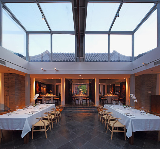 King's Joy Restaurant / Atelier FCJZ - Interior Photography, Dining room, Table, Chair, Windows, Beam, Patio