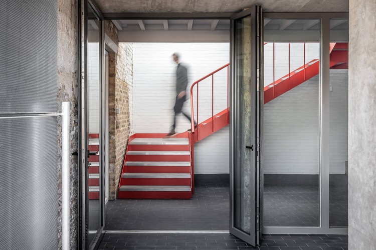 Yorkton Workshops / Cassion Castle Architects - Interior Photography, Stairs, Handrail