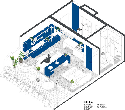 Blue Apartment / ENTRE Arquitetos  - Image 16 of 19