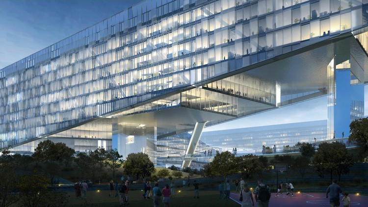 Midea Shanghai Global Innovation Park: "Floating Square Ring" Creates a Two-Tiered Forest - Image 6 of 17