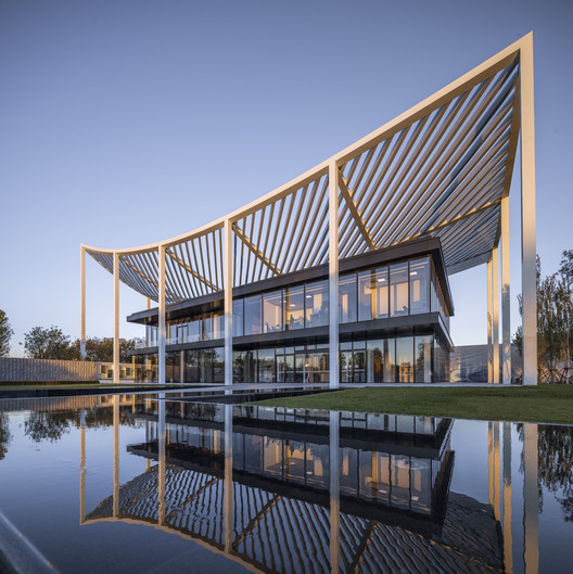 Paper Roof Reception Center / Powerhouse Company - Exterior Photography, Wood, Handrail, Deck