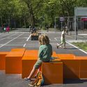 Gridgrounds Square / Openfabric + Dmau - Interior Photography, Bench