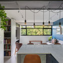 415N Apartment / CODA Arquitetura - Interior Photography, Table, Windows, Chair