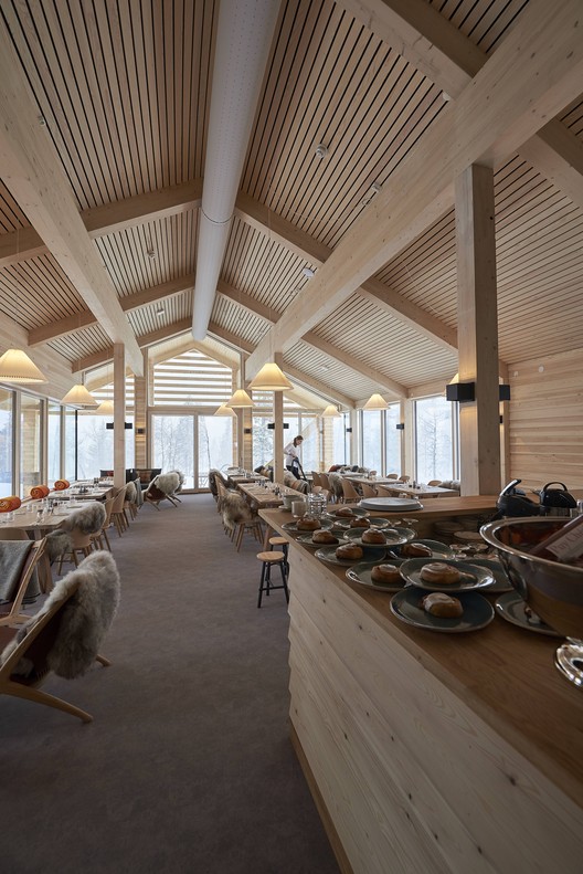Varden Ski Restaurant / Nordic Office of Architecture Varden Ski Restaurant / Nordic Office of Architecture - Interior Photography, Beam, Windows, Chair