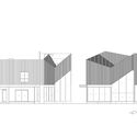 elevations - Ng&ocirc;i nh&agrave; trắng với kết cấu th&eacute;p hiện đại c&oacute; nhiều c&acirc;y xanh
