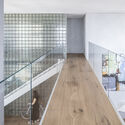 The Glass Blocks Duplex / Tal Goldsmith Fish Design Studio - Interior Photography, Apartment Interiors, Stairs, Handrail, Facade