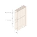 4yosegi wall detail - House SY: Ng&ocirc;i nh&agrave; 105 m2 ở Nhật x&acirc;y bằng b&ecirc; t&ocirc;ng cầu thang mạ kẽm ấn tượng