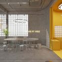 YAMA  Ksoul Render 20 - AMA Coffee Shop: Qu&aacute;n cafe sử dụng m&agrave;u x&aacute;m v&agrave; m&agrave;u v&agrave;ng thể hiện sự đ&ocirc; thị ho&aacute;