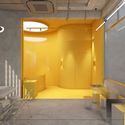 YAMA  Ksoul Render 24 - AMA Coffee Shop: Qu&aacute;n cafe sử dụng m&agrave;u x&aacute;m v&agrave; m&agrave;u v&agrave;ng thể hiện sự đ&ocirc; thị ho&aacute;