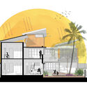 illustrated section - Căn biệt thự 2 tầng m&aacute;i lệch hiện đại nội thất sang trọng đẳng cấp