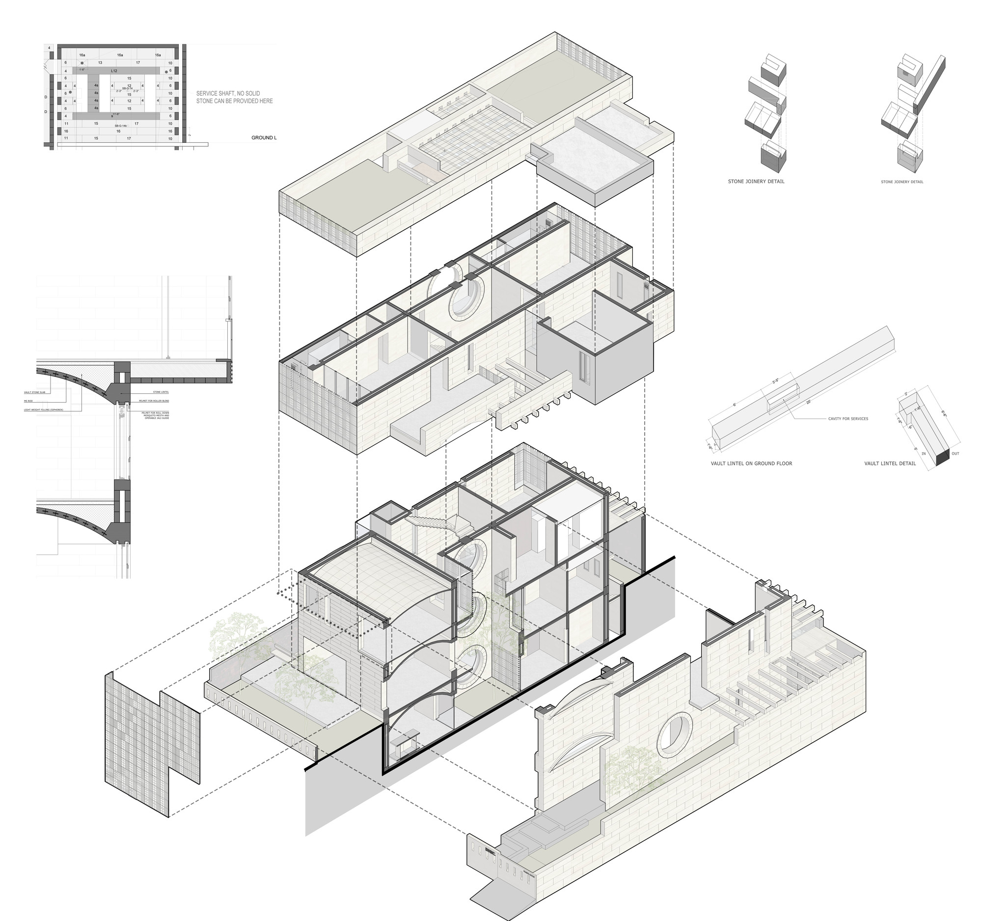 Exploded Axonometric Diagram E House Architecture